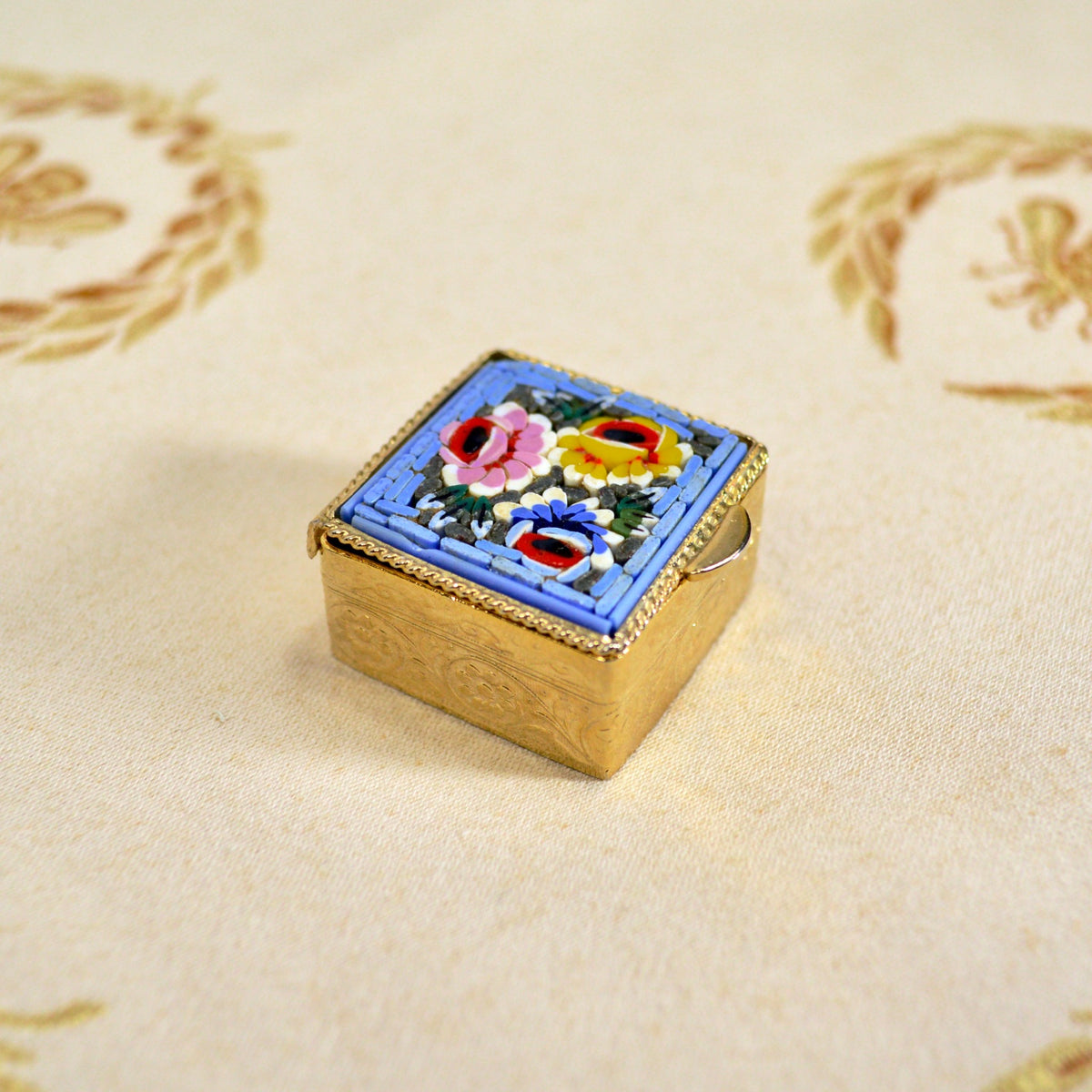 Florentine Mosaic Square Pill Box, Made in Italy - My Italian Decor