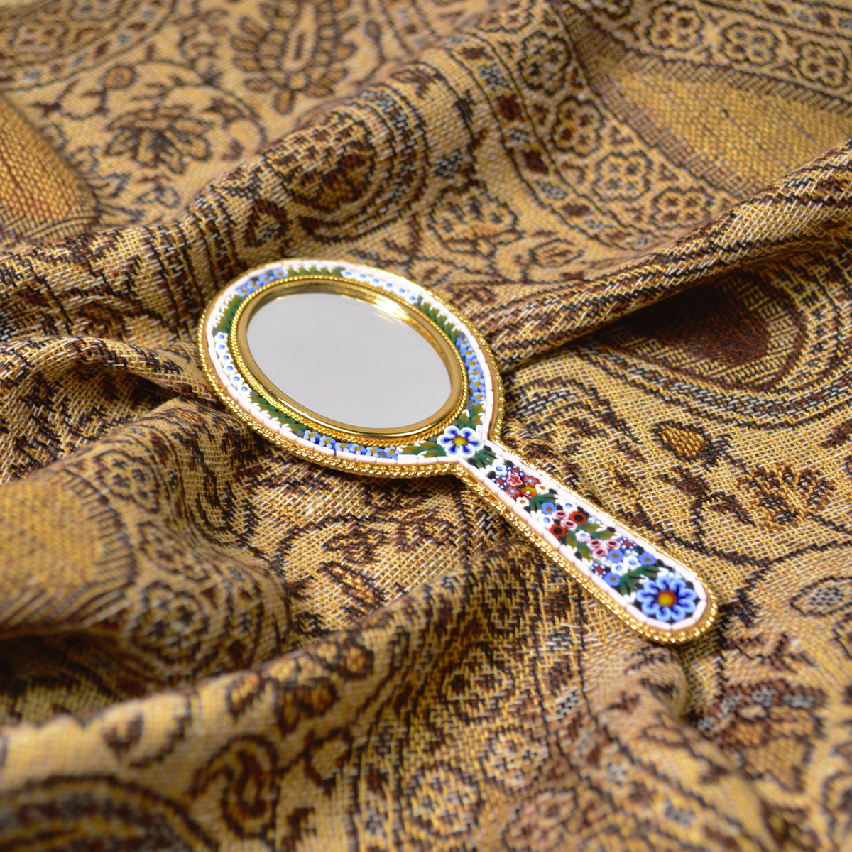Florentine Mosaic Hand Mirror, Made in Italy - My Italian Decor
