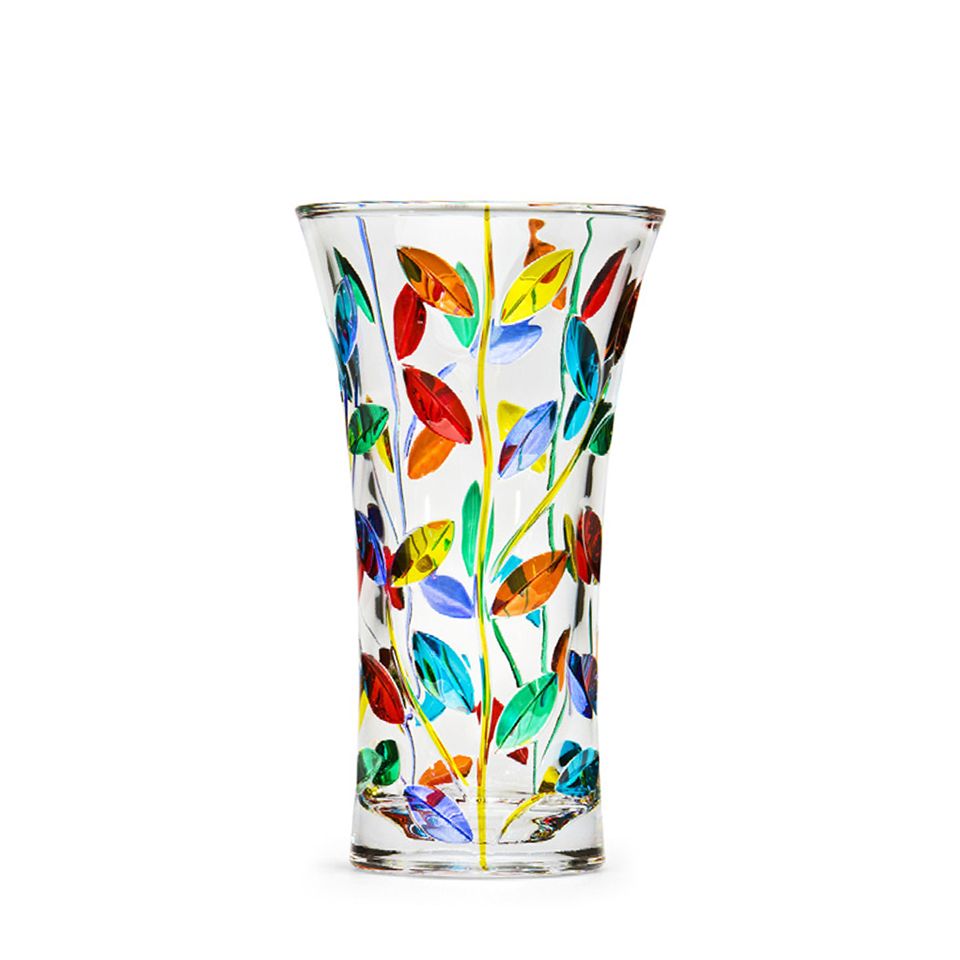 Flowervine,Tree of Life Vase, Large 12", Hand-Painted Italian Crystal - My Italian Decor
