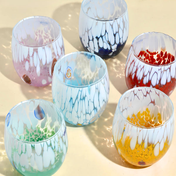 Antonia Murano Italian Glass Tumblers, Set of 6
