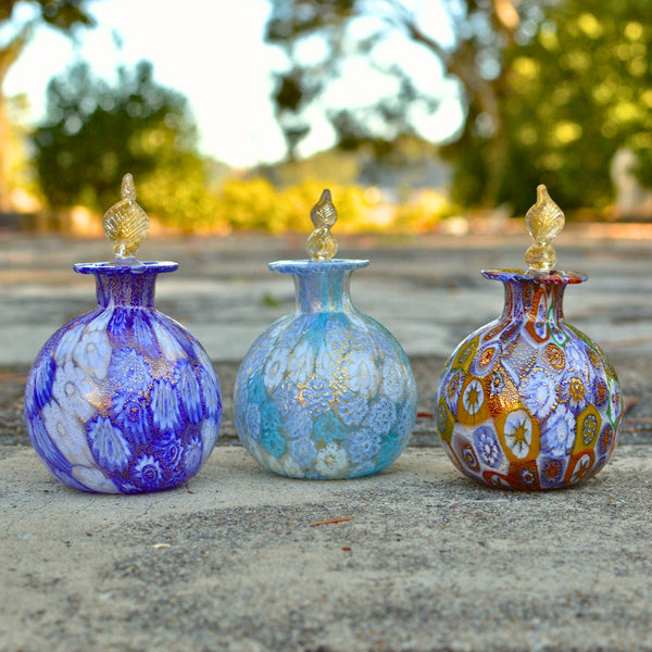 perfume bottle・MURANO，ミルフィオリ・イタリア製 murano-glass-millefiori-