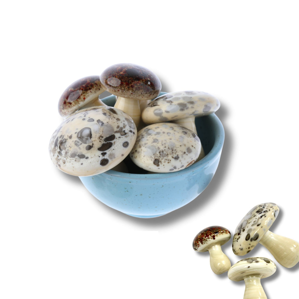 Murano Glass Mushrooms, set of 3, Made in Italy - My Italian Decor