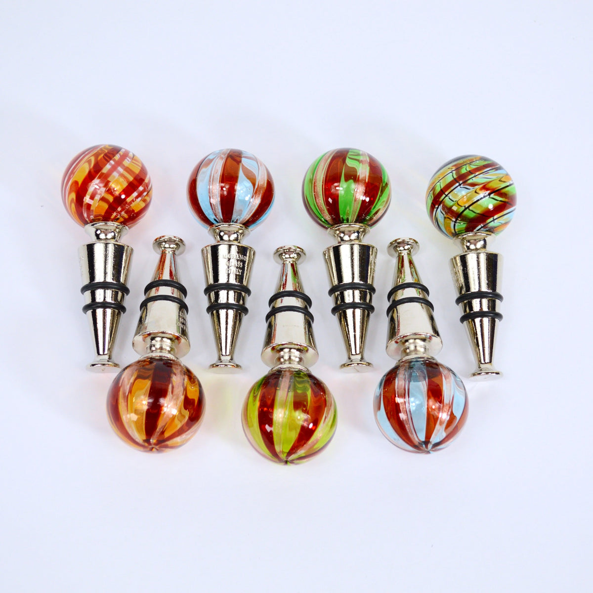 Murano Glass Wine Stoppers, Assorted, Made in Italy - My Italian Decor