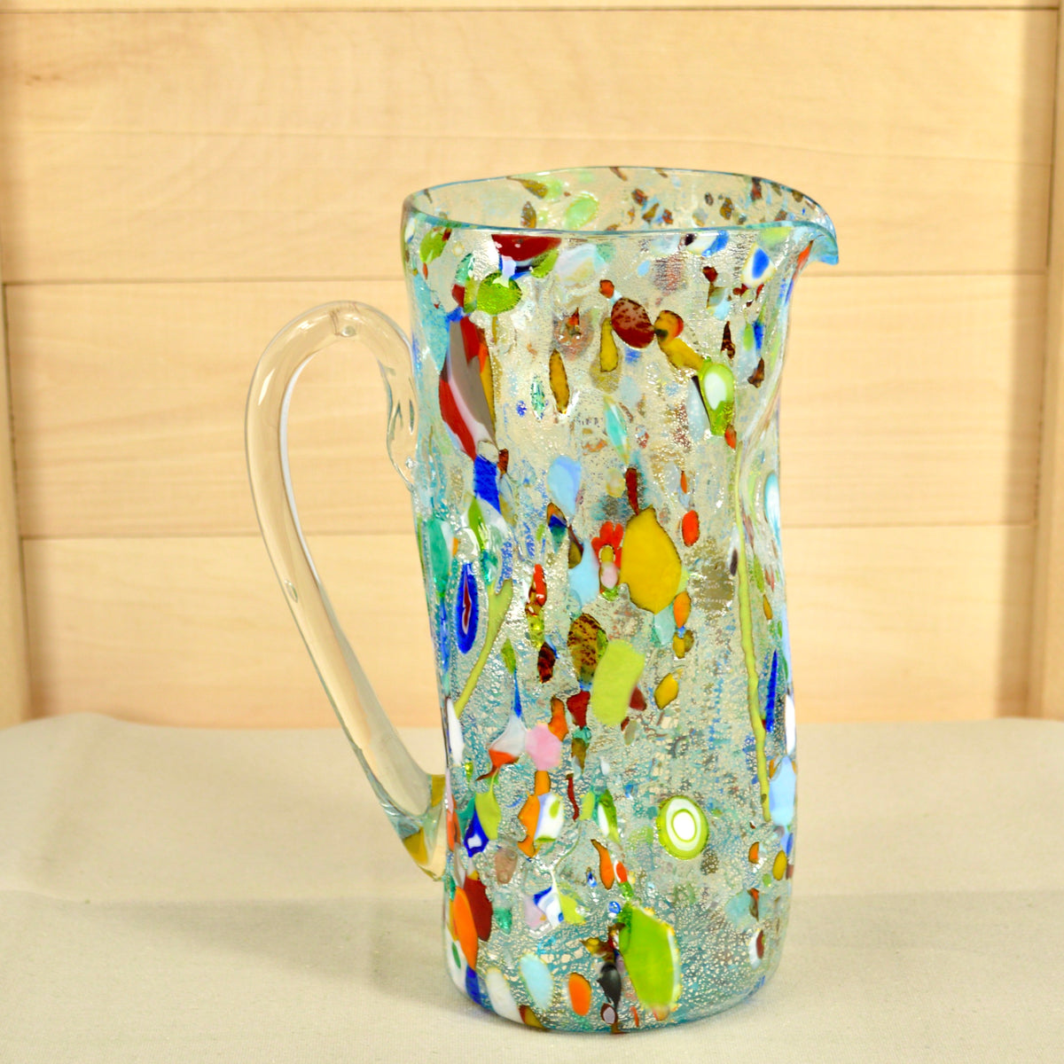 Alta Crumpled Drink Pitcher, Murano Glass, Made in Italy - My Italian Decor