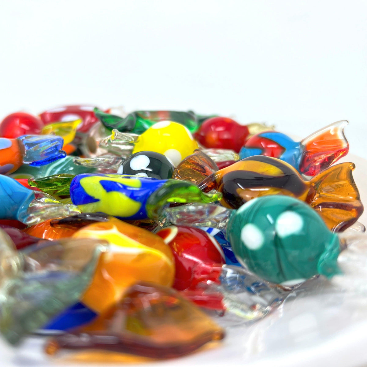 Murano Glass Candy, Retro, Set of 3, 5, or 10 Candies, Decorative Glass Sweets at MyItalianDecor