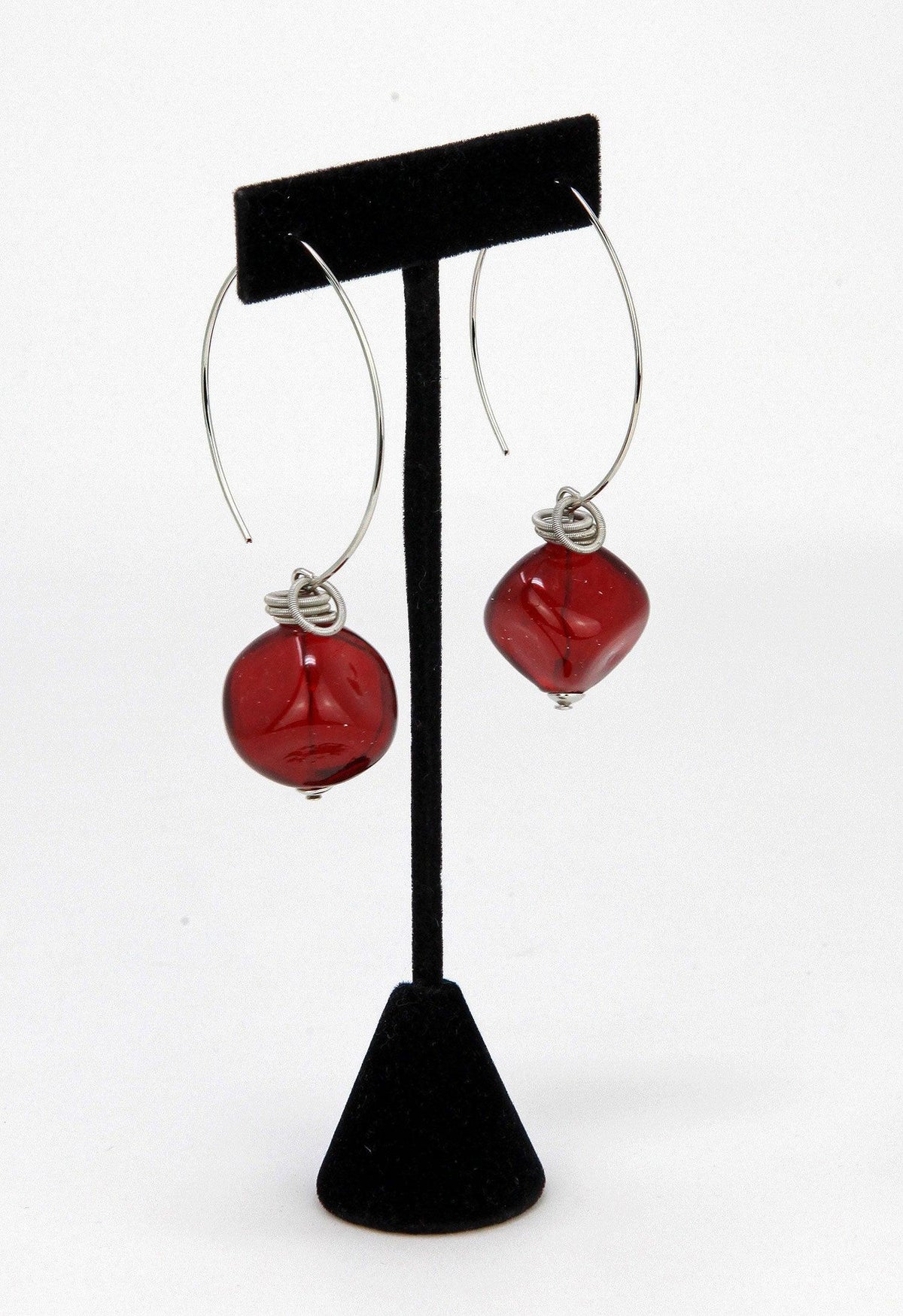 Boop Earrings, Murano Glass Bead and Hoop - MyItalianDecor