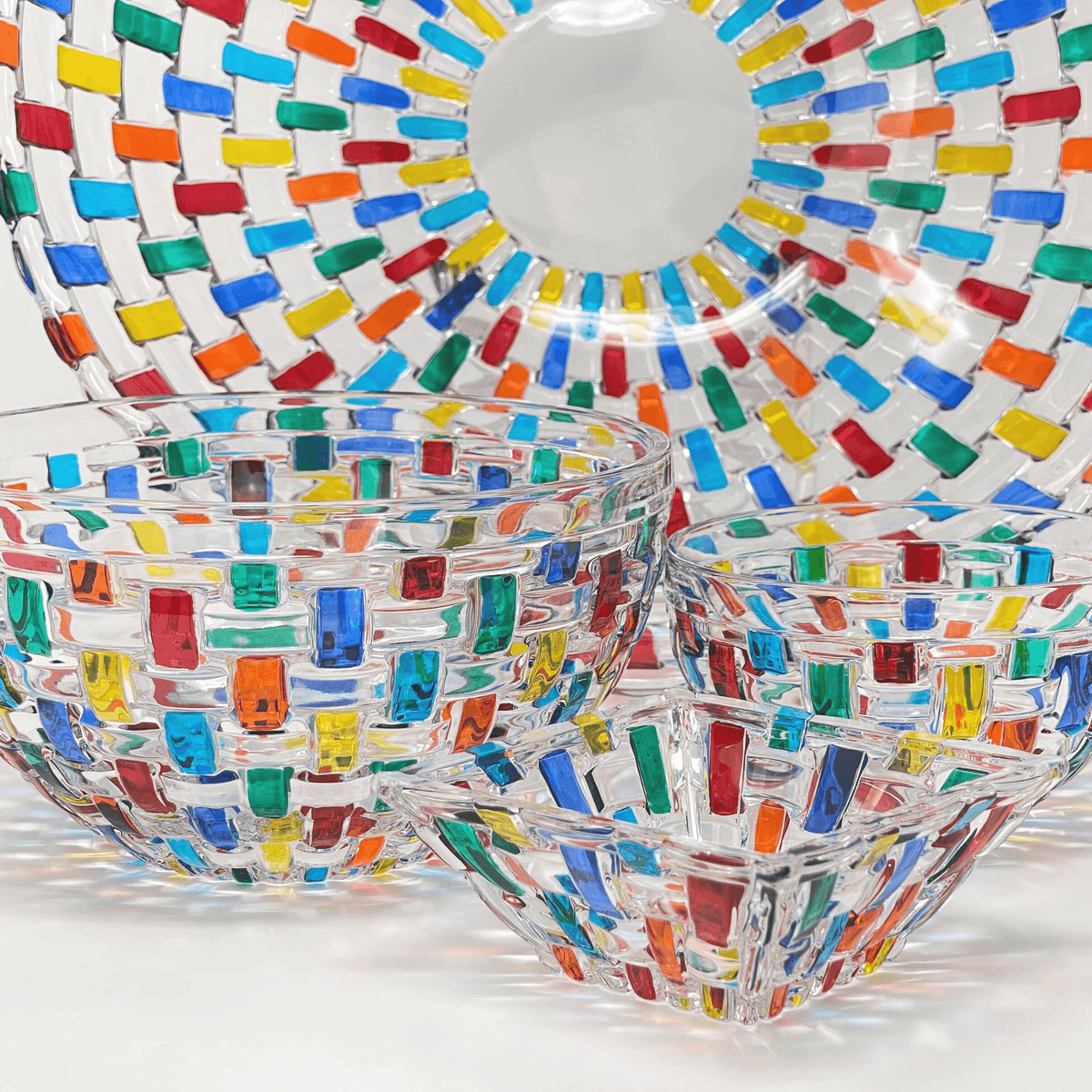 Bossanova Decorative Glass Centerpiece Bowl, Hand Painted, Made In Italy at MyItalianDecor