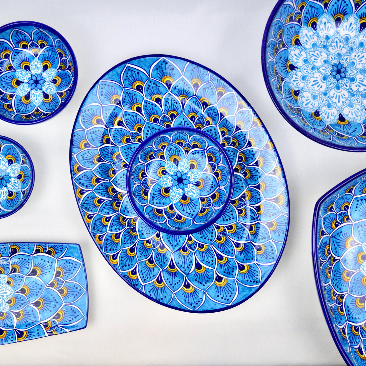 Alba Italian Ceramic Rectangle Serving Plate, Made in Deruta - My Italian Decor