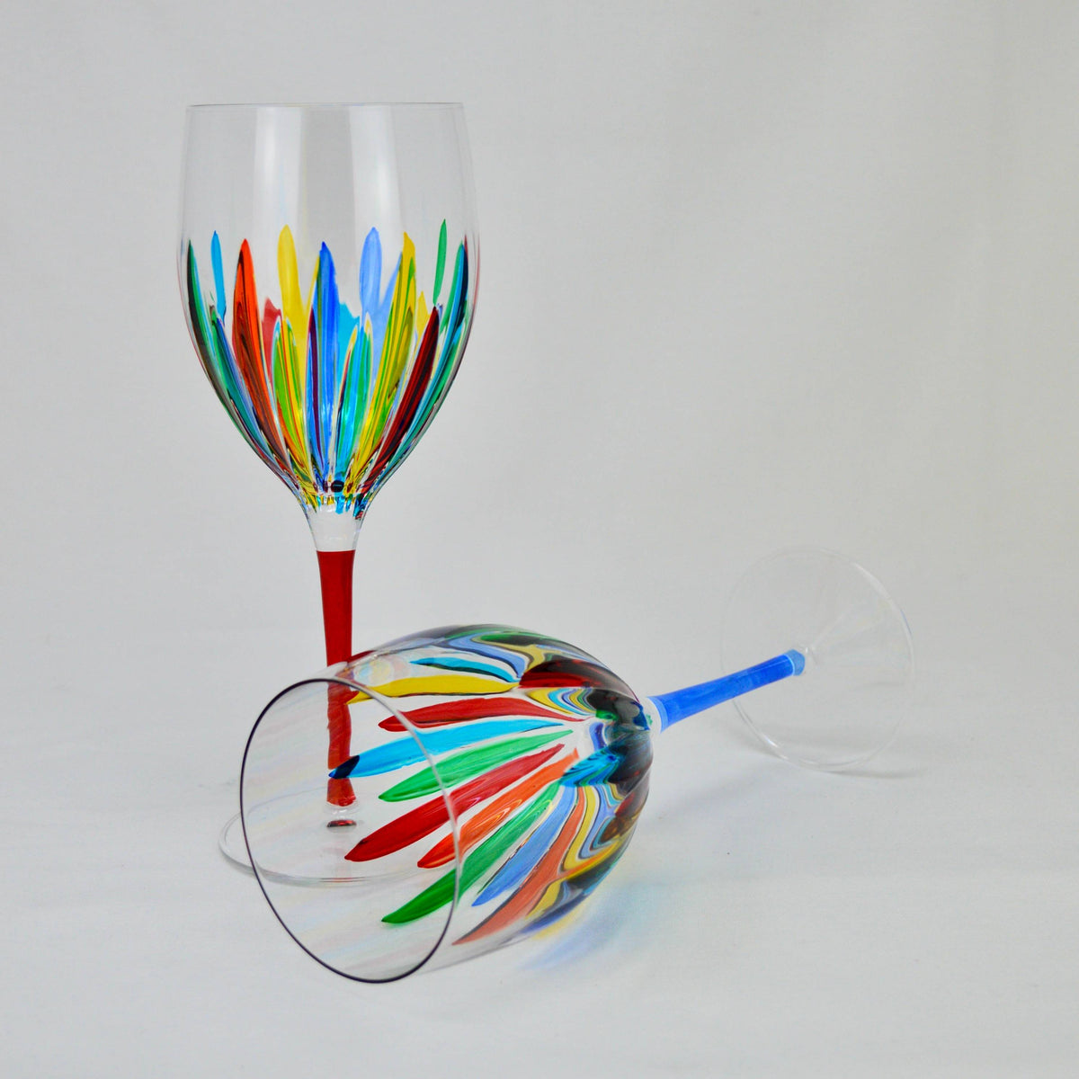 Enchanted Wine Glasses, Hand-Painted Italian Crystal - My Italian Decor