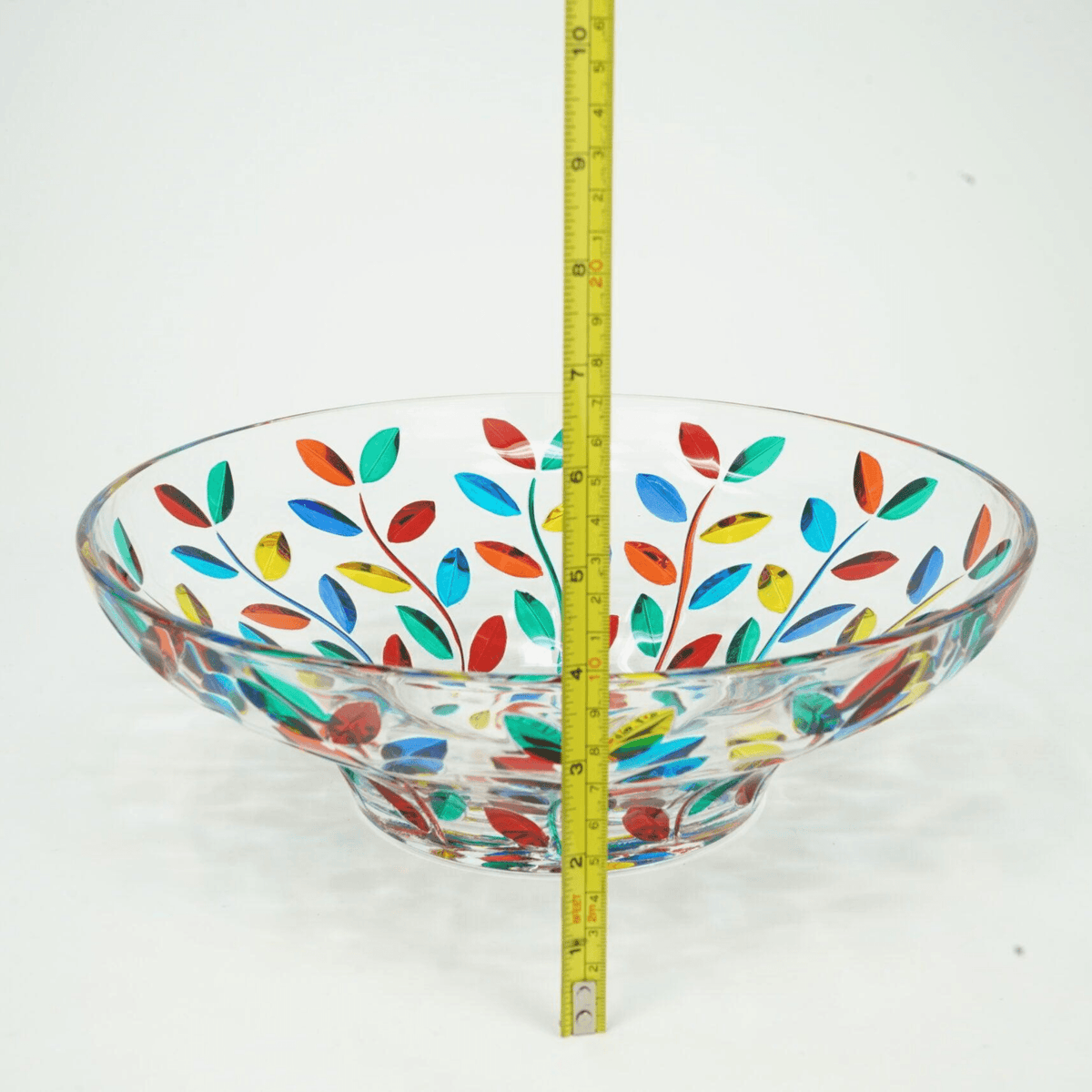 Flowervine Decorative Glass Centerpiece Bowl, Hand Painted, Made In Italy at MyItalianDecor