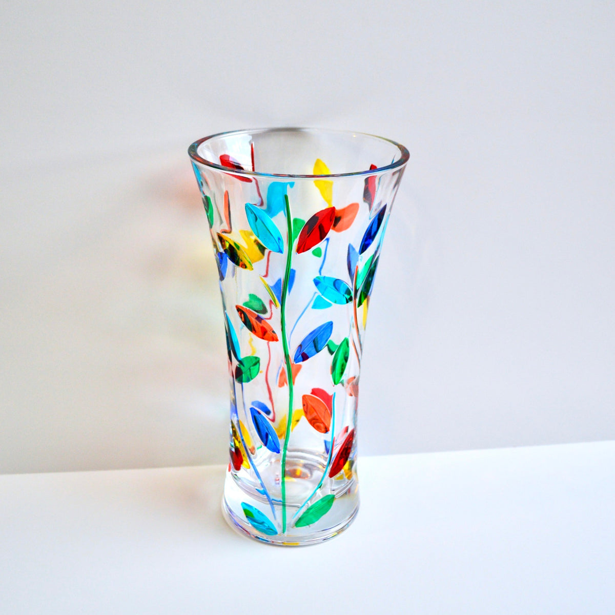 Flowervine,Tree of Life Vase, Large 12&quot;, Hand-Painted Italian Crystal - My Italian Decor