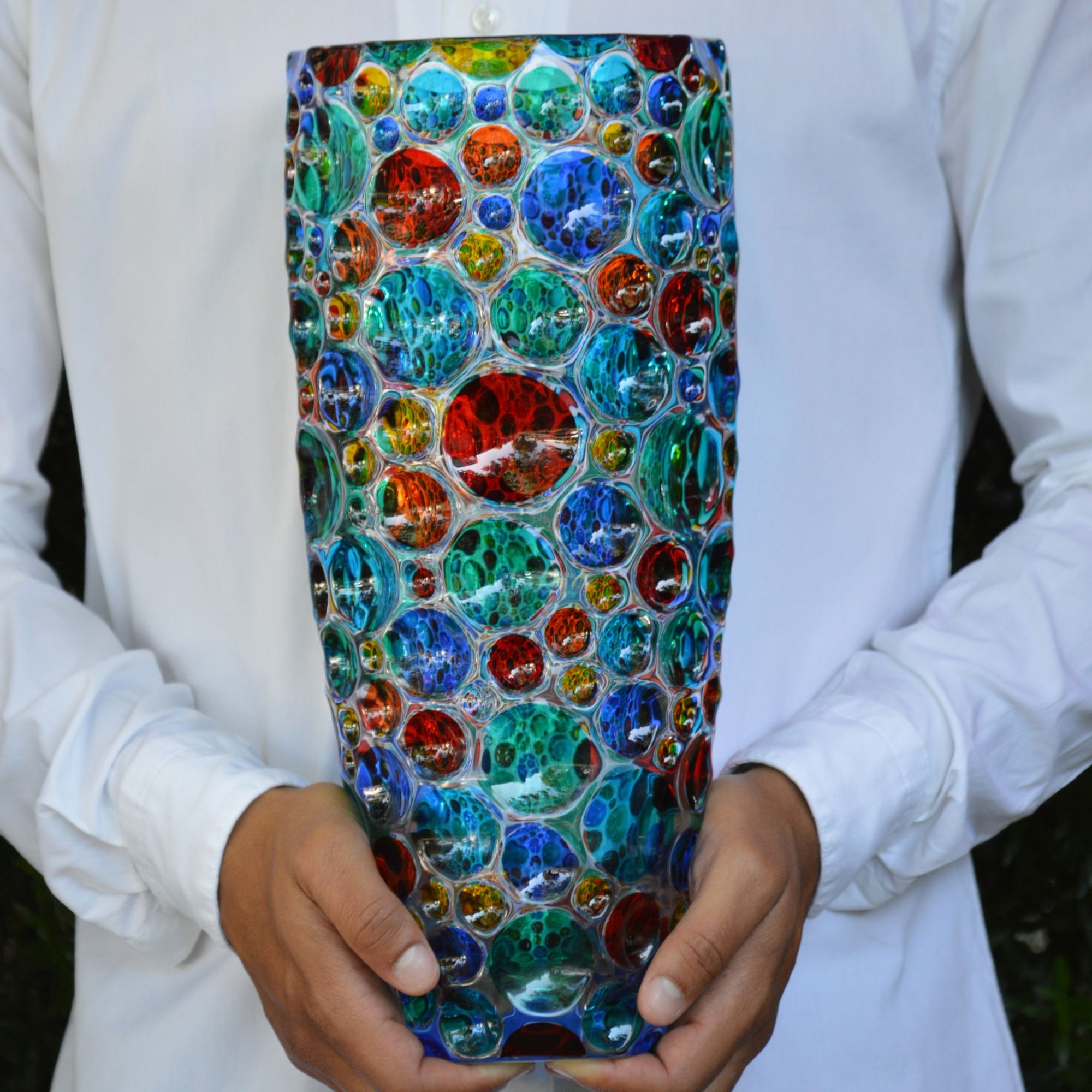 Lisboa Grande Vase, Hand Painted Crystal, Made in Italy - My Italian Decor