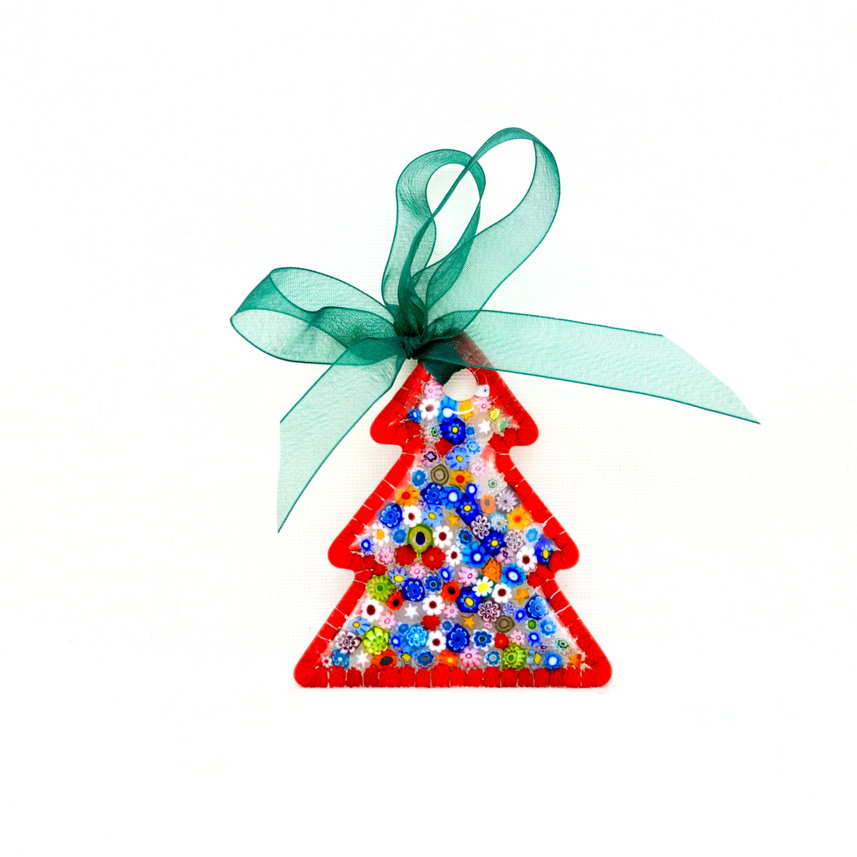Millefiori Glass Christmas Tree Ornament, Made in Italy - My Italian Decor