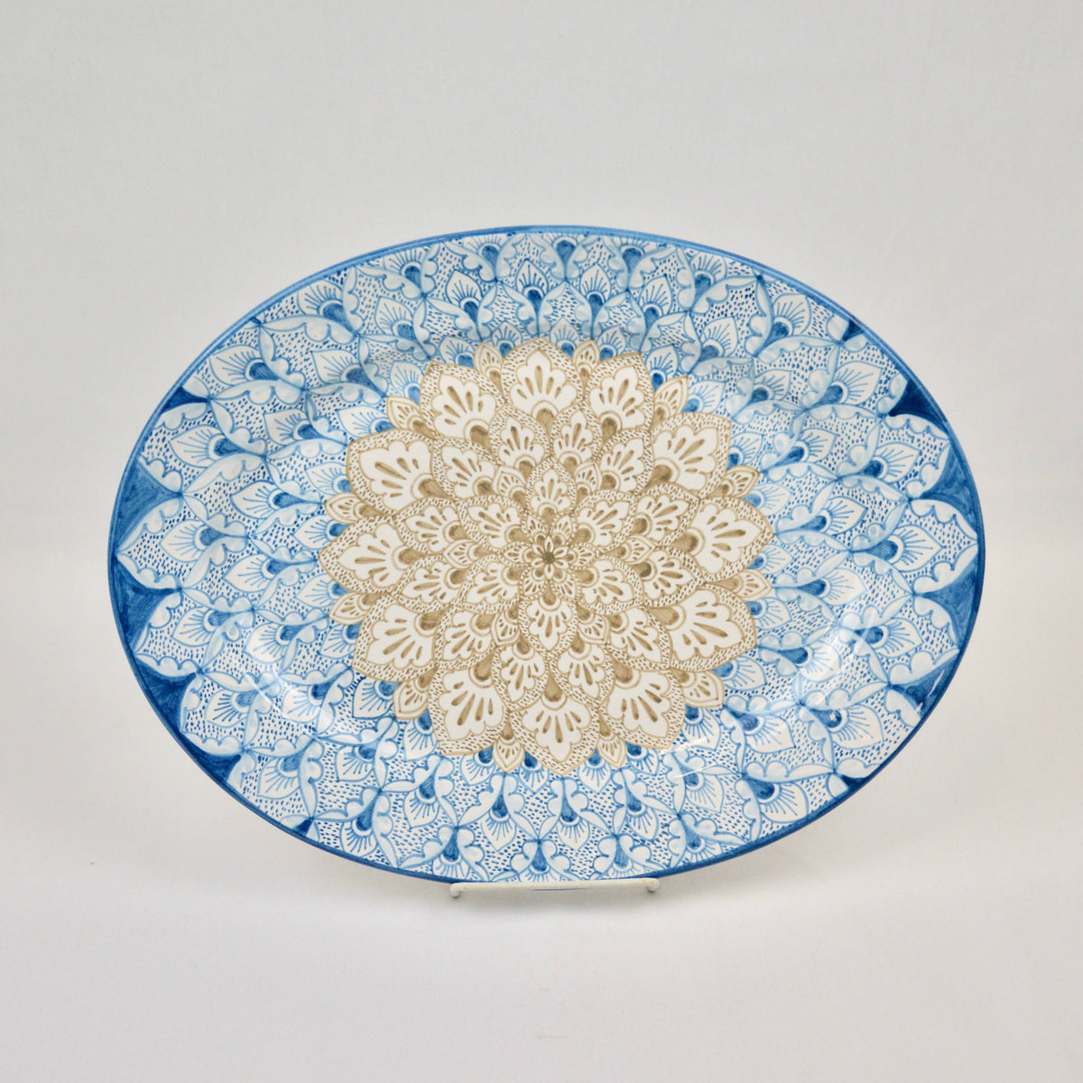 Sera Ceramic Oval Serving Platter Made In Deruta, Italy - My Italian Decor