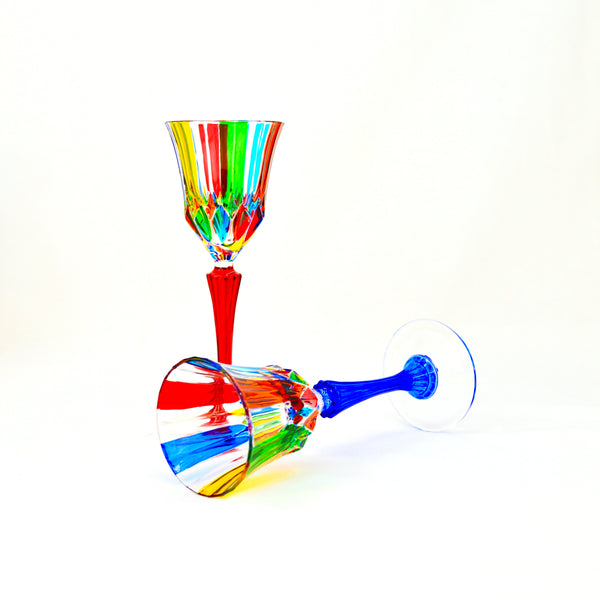 Swatch Cordial Glasses, HandPainted Italian Crystal