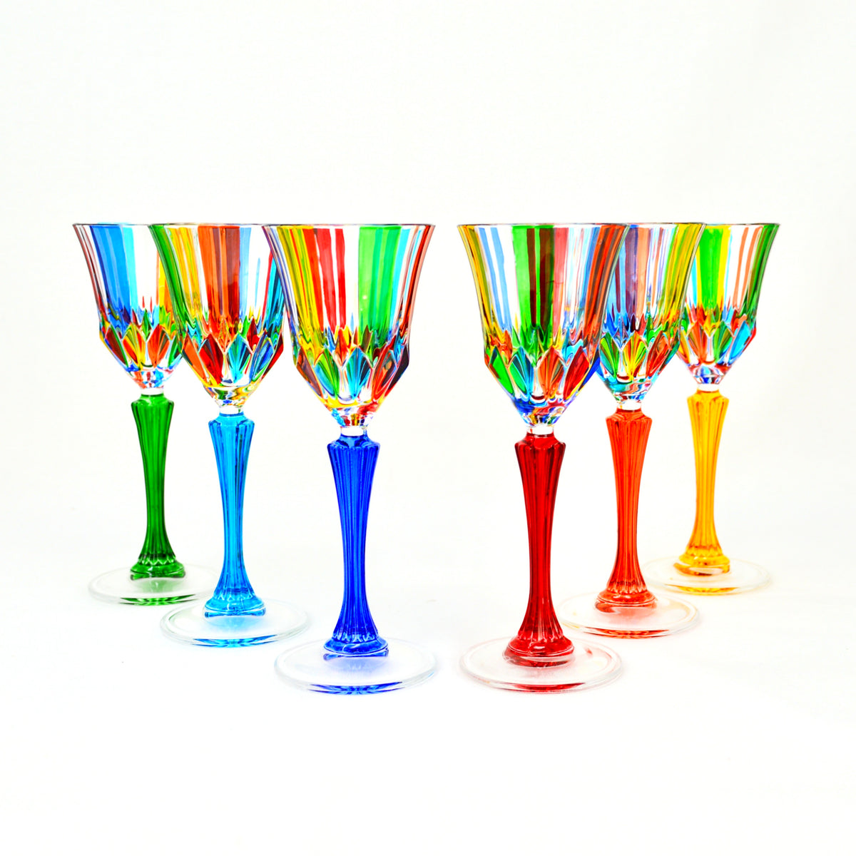 Swatch Cordial Glasses, Hand-Painted Italian Crystal, Set of 6 - My Italian Decor
