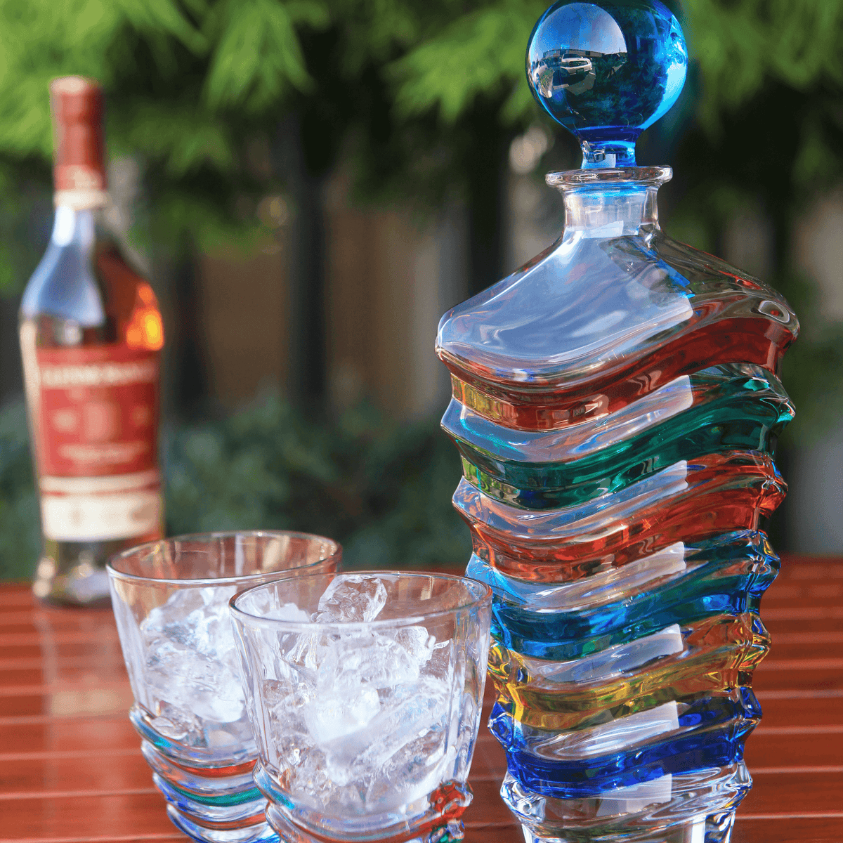 Wave Decanter, Hand Painted Crystal, Made in Italy at MyItalianDecor