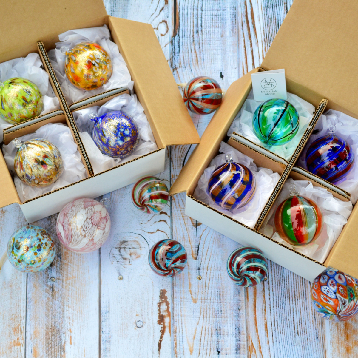 Set of 4 Ornaments - Build a Box