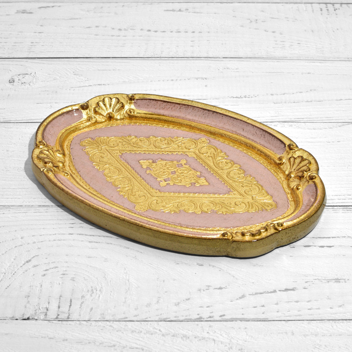 Florentine Carved Wood Oval Mini Tray, Made in Italy