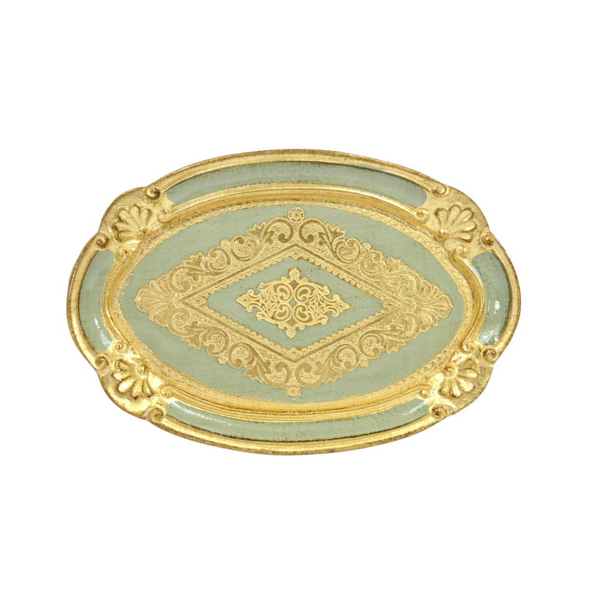 Florentine Carved Wood Oval Mini Tray, Made in Italy - My Italian Decor
