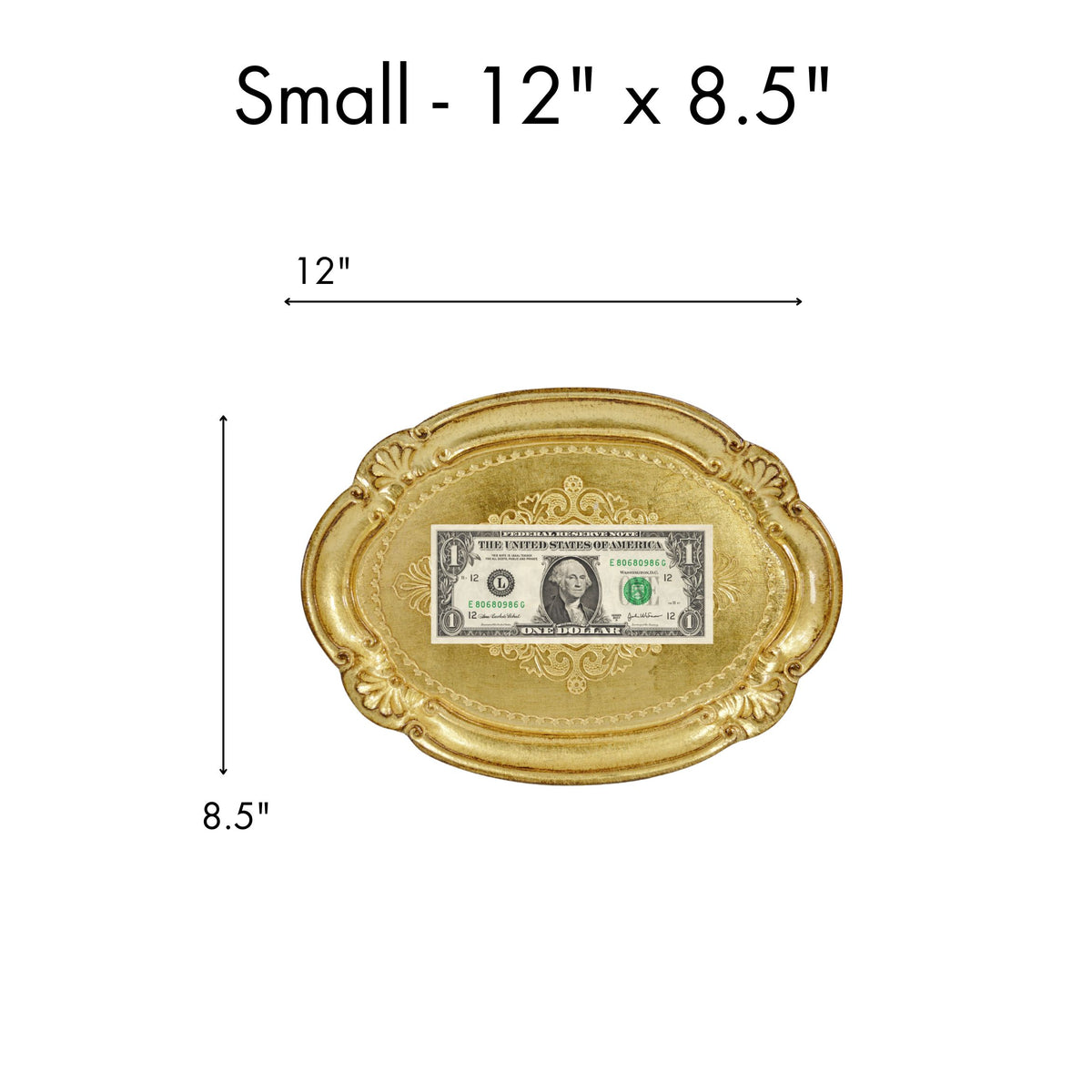 Florentine Carved Wood Oval Tray, Multiple colors and sizes