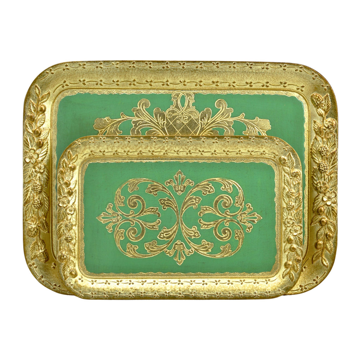 Florentine Wood Rectangle Berry Tray, Med or Large