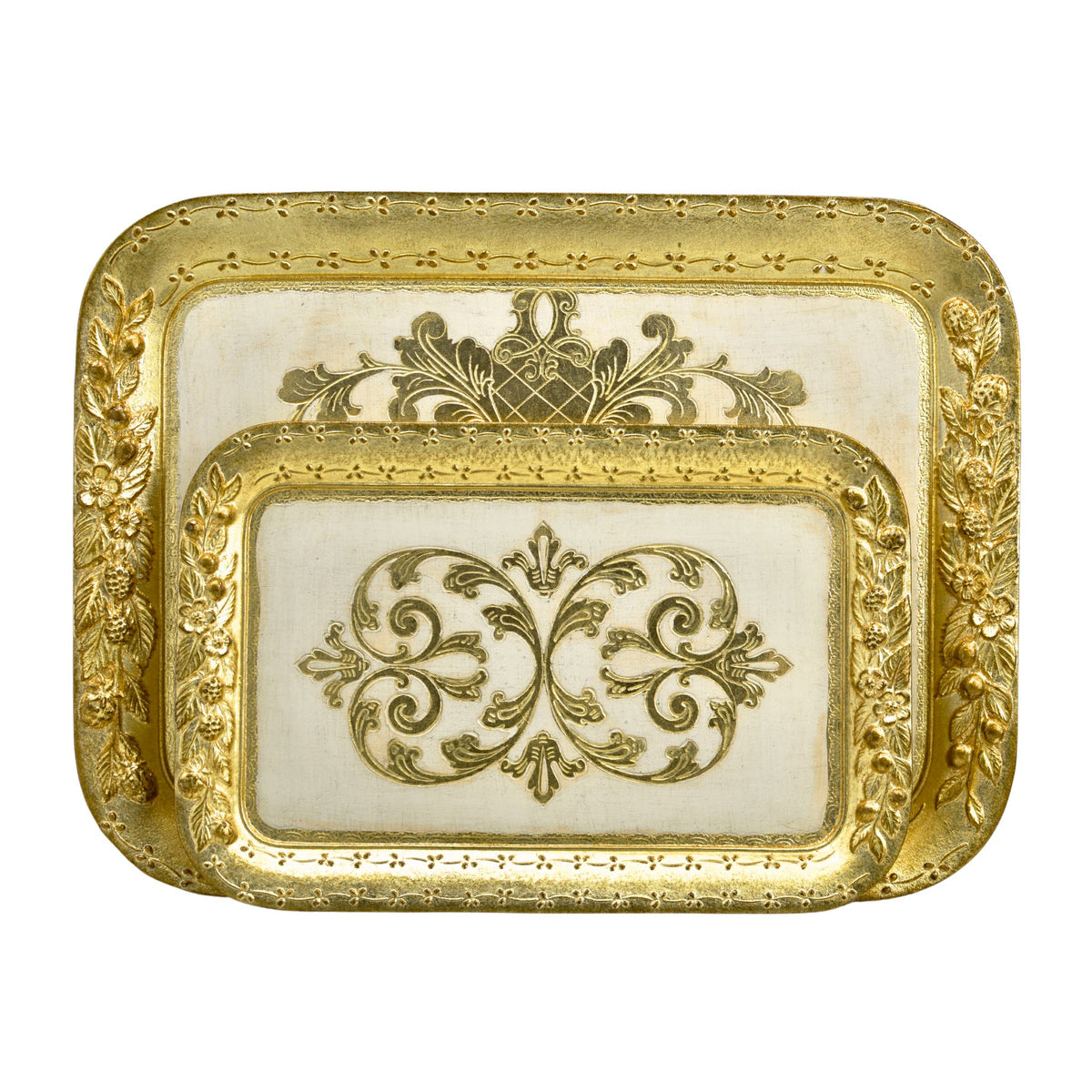 Florentine Wood Rectangle Berry Tray, Med or Large