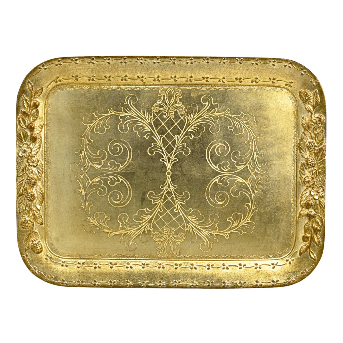 Florentine Wood Rectangle Berry Tray, Med or Large