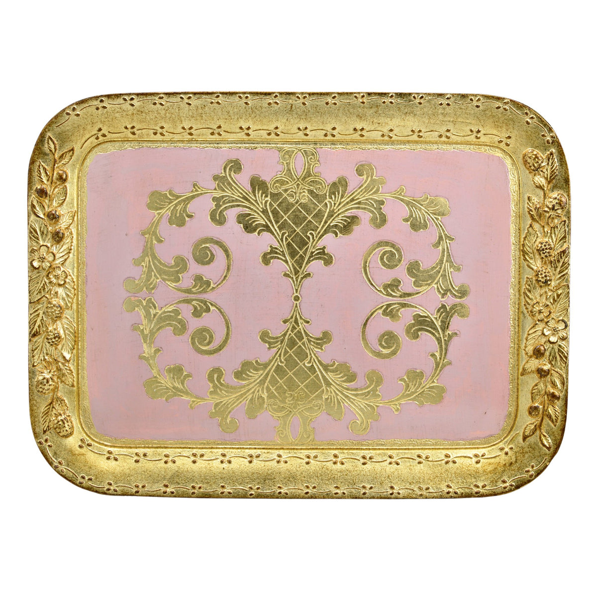 Florentine Wood Rectangle Berry Tray, Med or Large