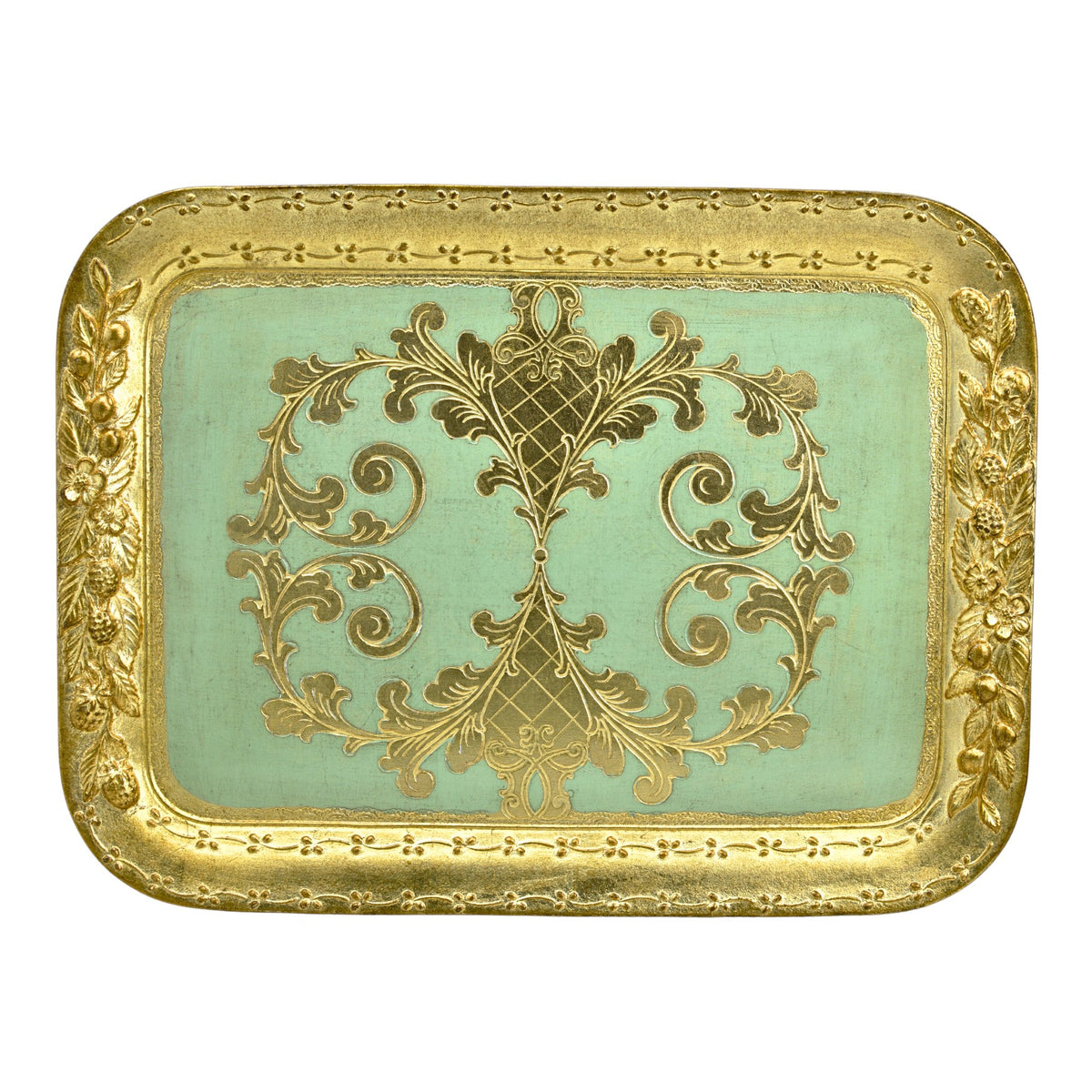 Florentine Wood Rectangle Berry Tray, Med or Large