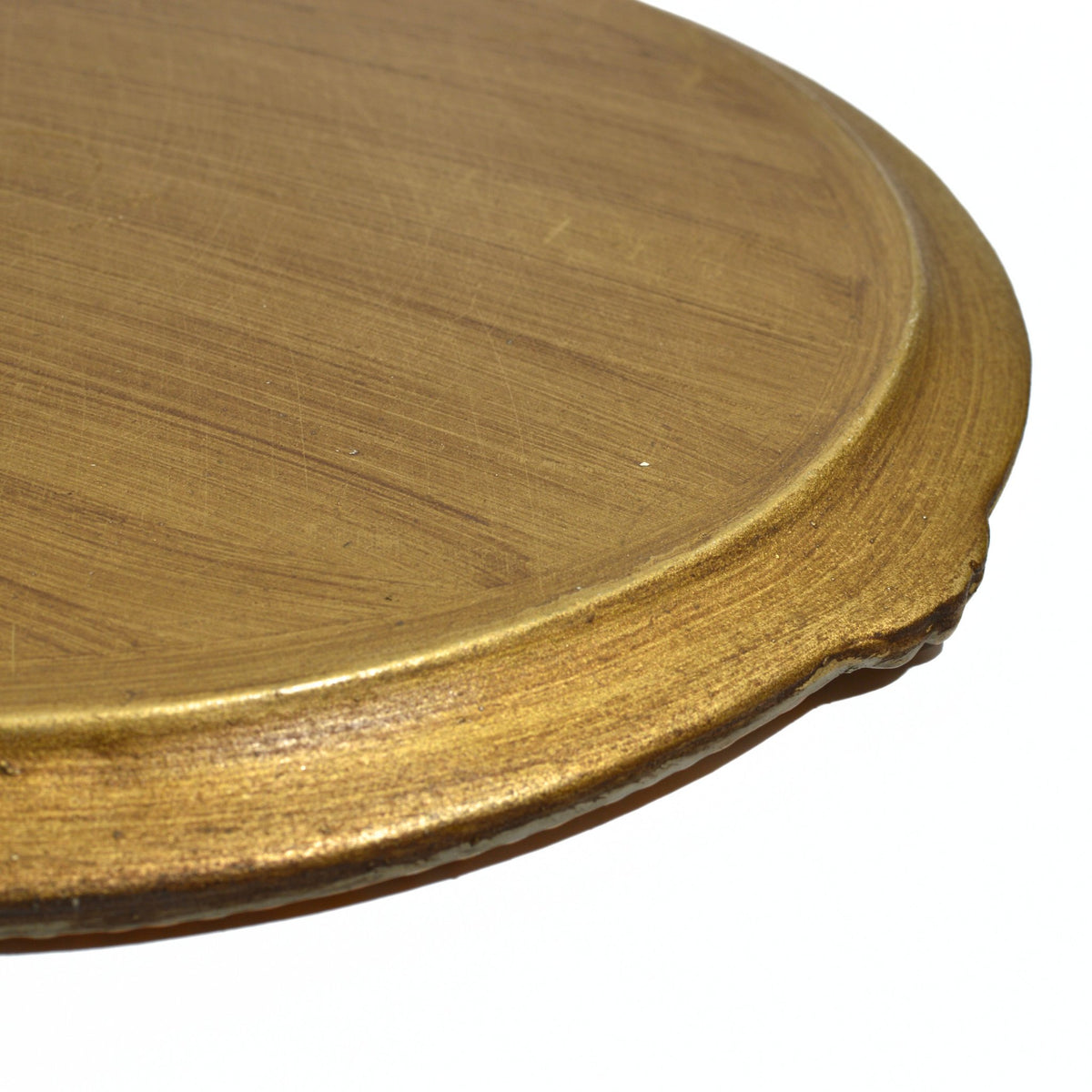 Florentine Carved Wood Charger/Tray Gold Distressed