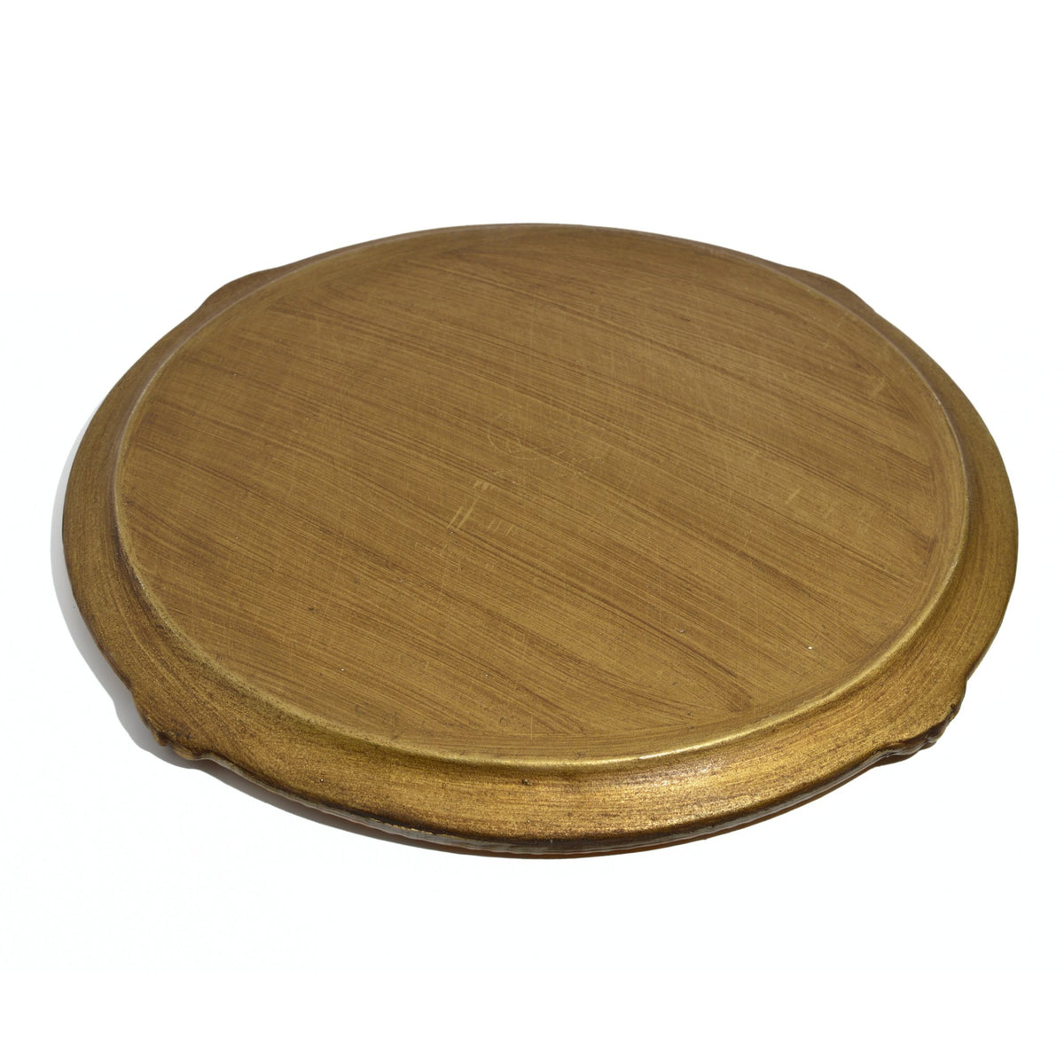 Florentine Carved Wood Charger/Tray Gold Distressed