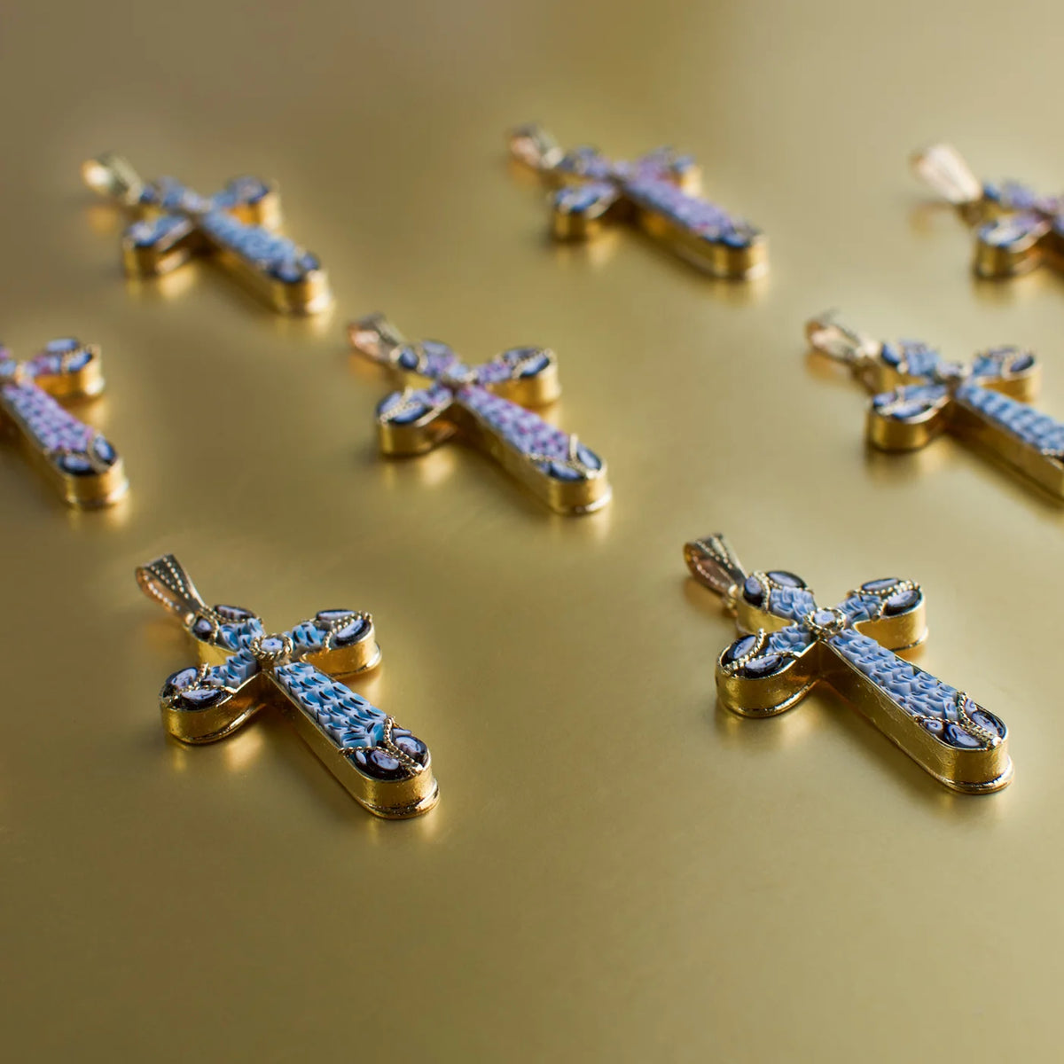 Florentine Mosaic Cross Pendant, Millefiori Glass, Made In Italy - My Italian Decor