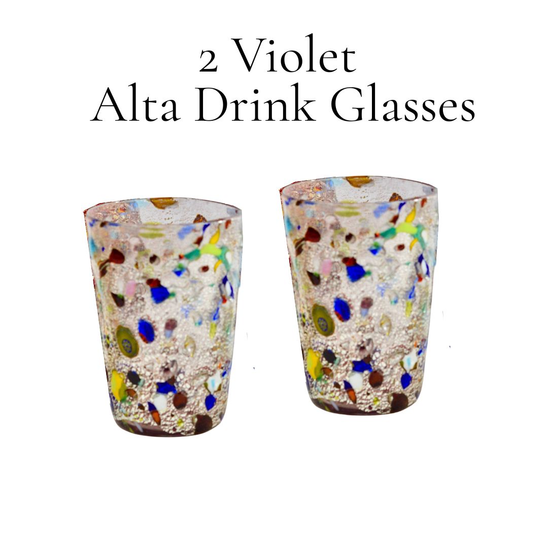 Murano Glass Set of 6 Drinking Glasses - Asst Color