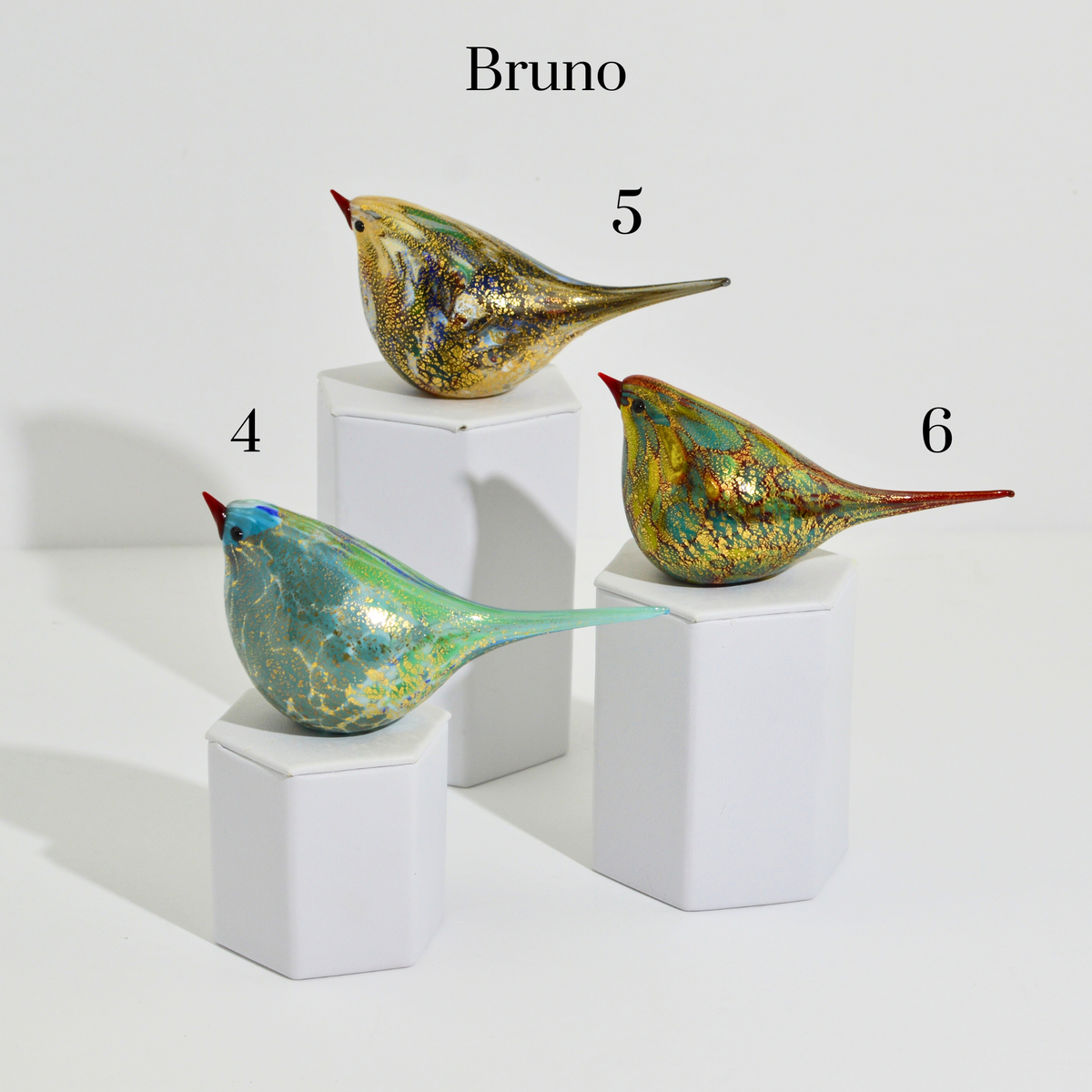 Murano Blown Glass Bruno Chirpie Bird, Glass Art Figurine