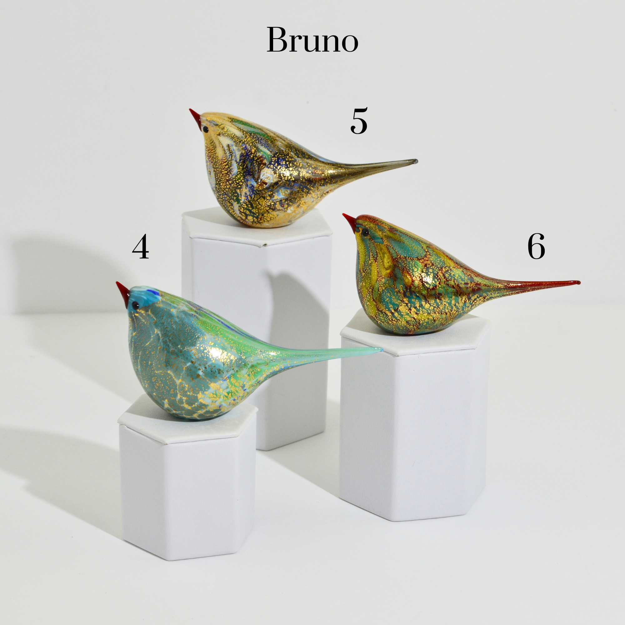 Murano Blown Glass Bruno Chirpie Bird, Glass Art Figurine - My Italian Decor