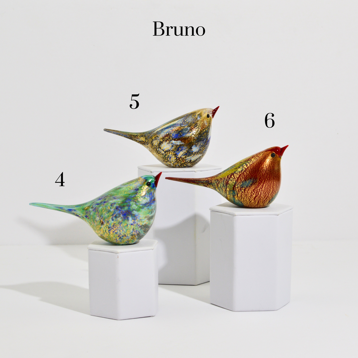 Murano Blown Glass Bruno Chirpie Bird, Glass Art Figurine