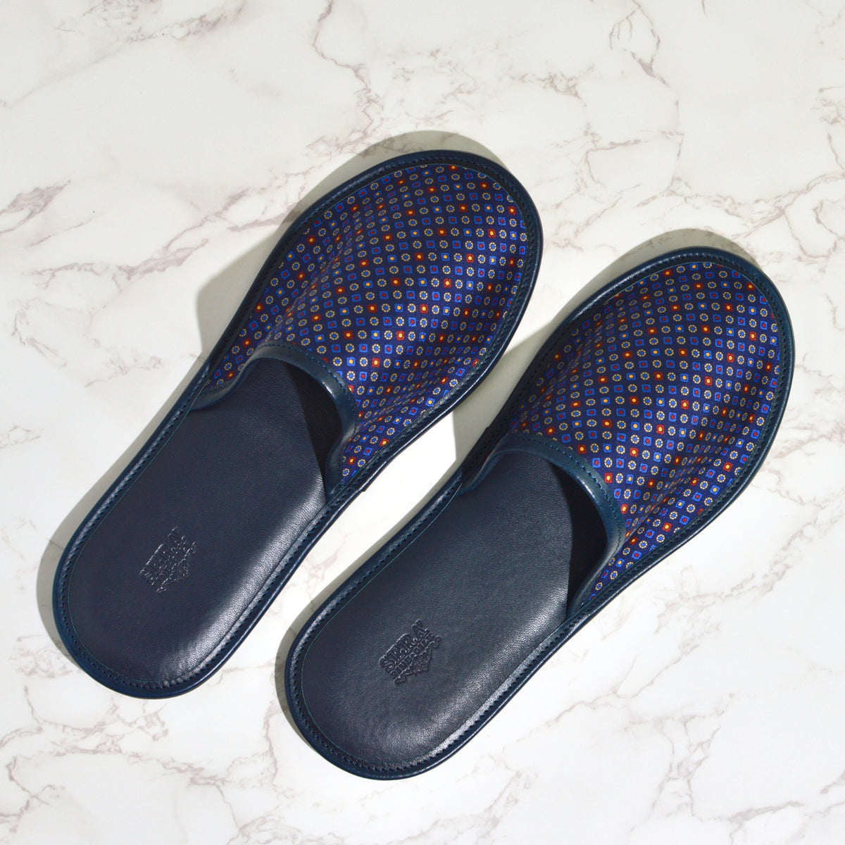 Men&#39;s Luxurious Silk and Leather Slippers, Made in Italy - My Italian Decor