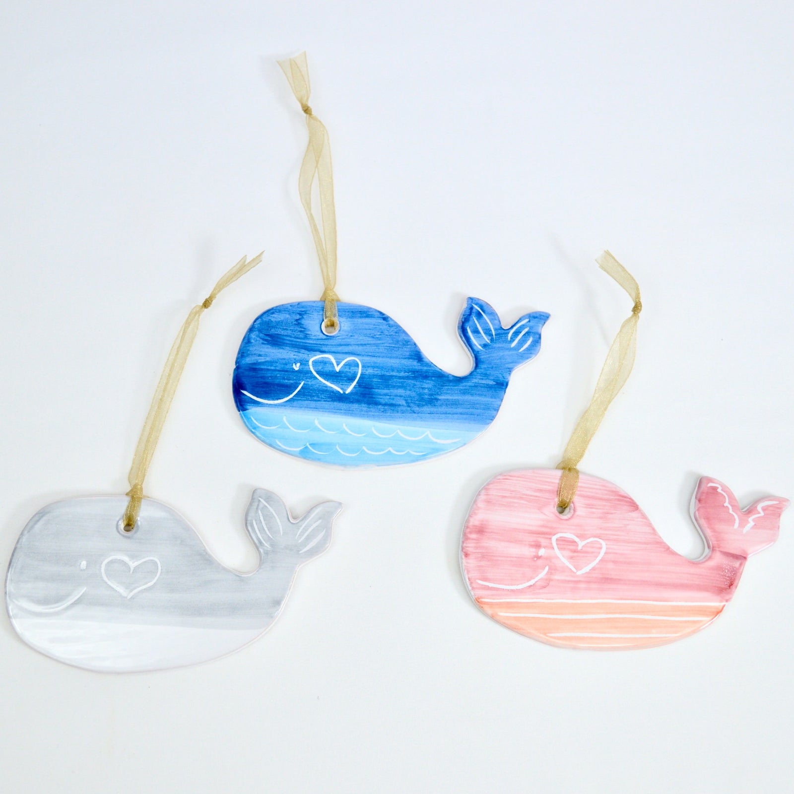 Tuscan Ceramic Whale Wall Plaques, Set of 3, Made in Italy - My Italian Decor