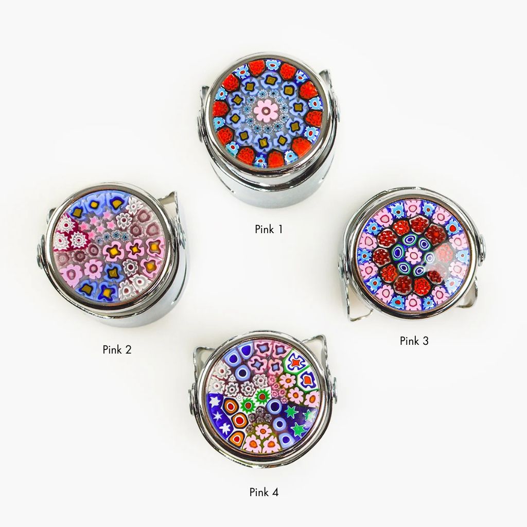 My Italian Decor Millefiori Champagne stopper with colorful glass design for sealing bottles, made in Italy.