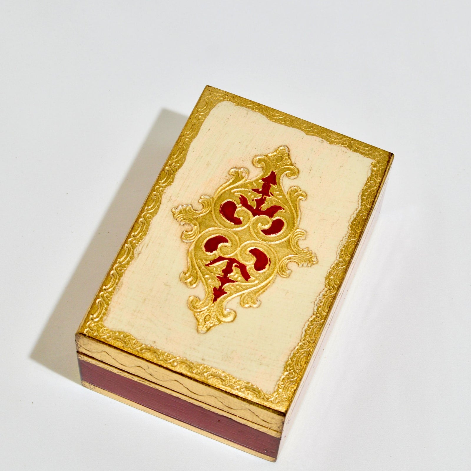 Imperfect Red Florentine Wood Jewelry Box - My Italian Decor