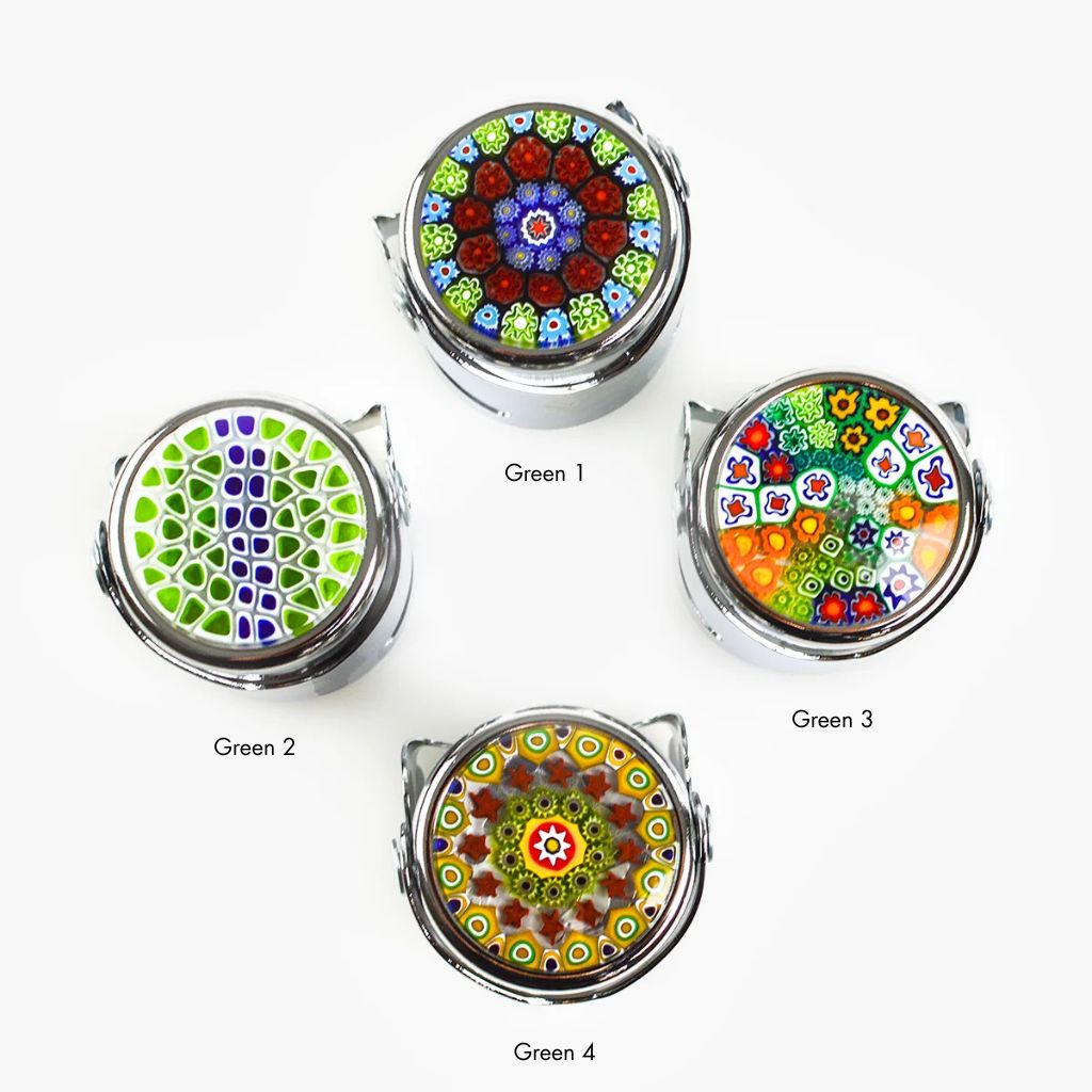 Millefiori Champagne stopper by My Italian Decor, Italian-made bottle stopper with colorful glass design for preserving sparkling wine.