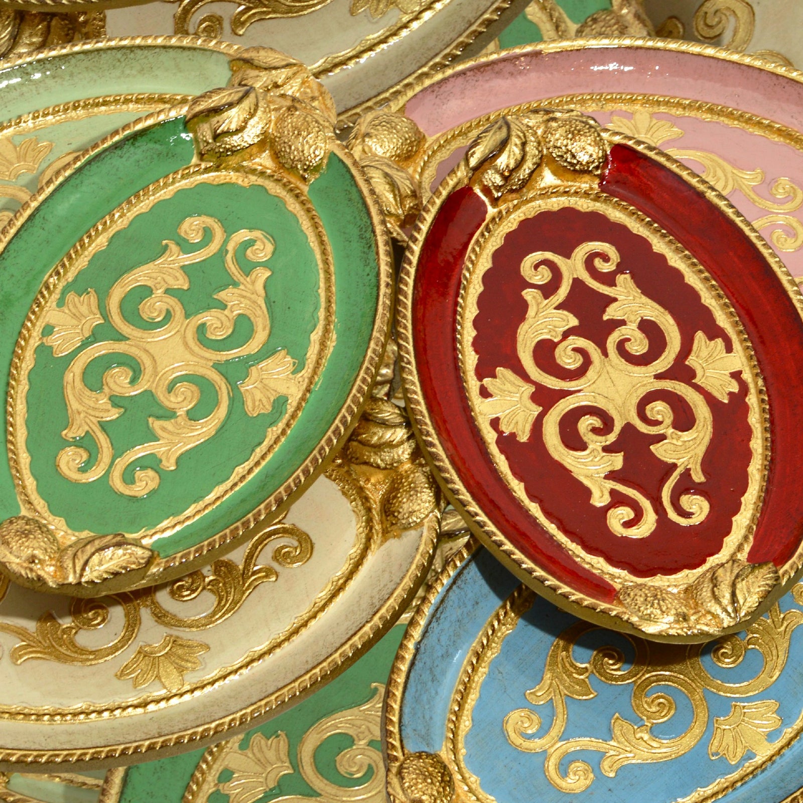 Florentine Carved Wood Small Oval Lemon Design Tray - My Italian Decor