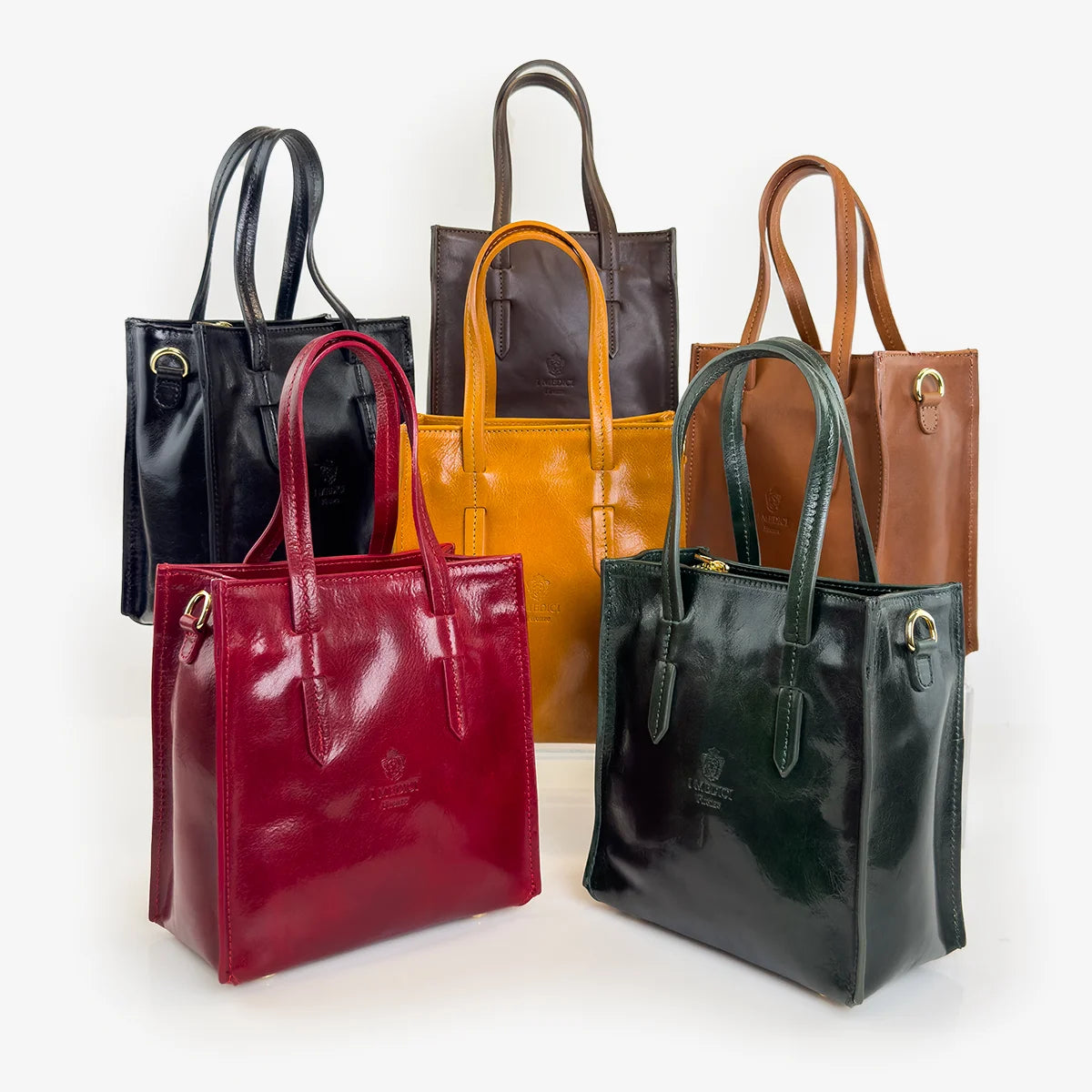 Lucia Small Rectangle Bag, Italian Leather