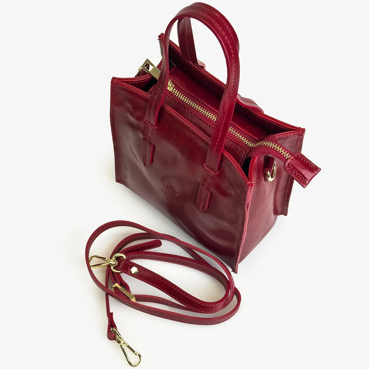 Lucia Small Rectangle Bag, Italian Leather