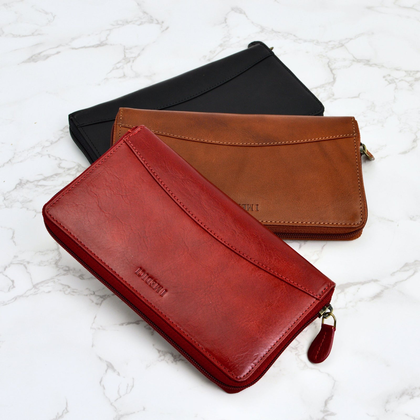 Gabriella Women's Italian Leather Zip Around Wallet - My Italian Decor