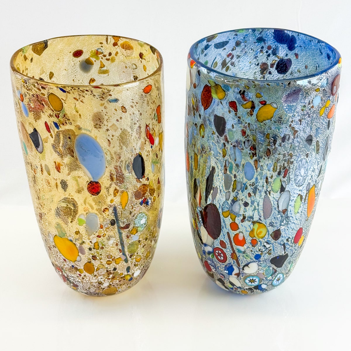 Large Concico Alta Murano Glass Vase by My Italian Decor, showcasing its elegant, handcrafted design and vibrant glass colors.