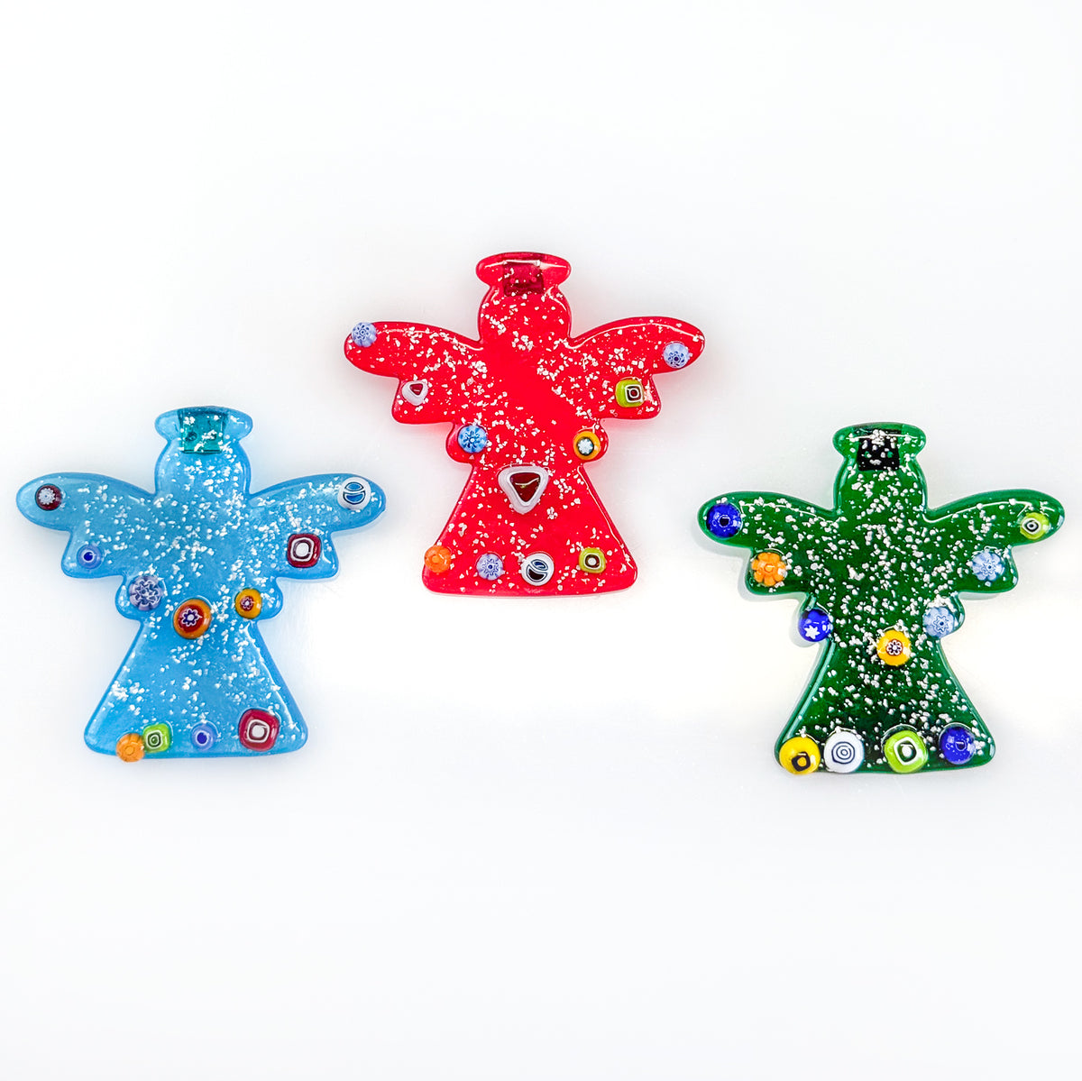 Murano Glass Angel Ornament Millefiori, Made in Italy