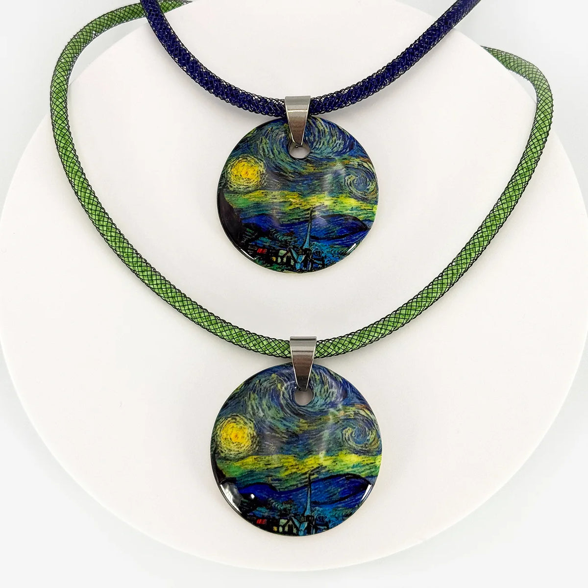 Art Pendant Necklace - Van Gogh, Gustav Klimt, Kandinsky