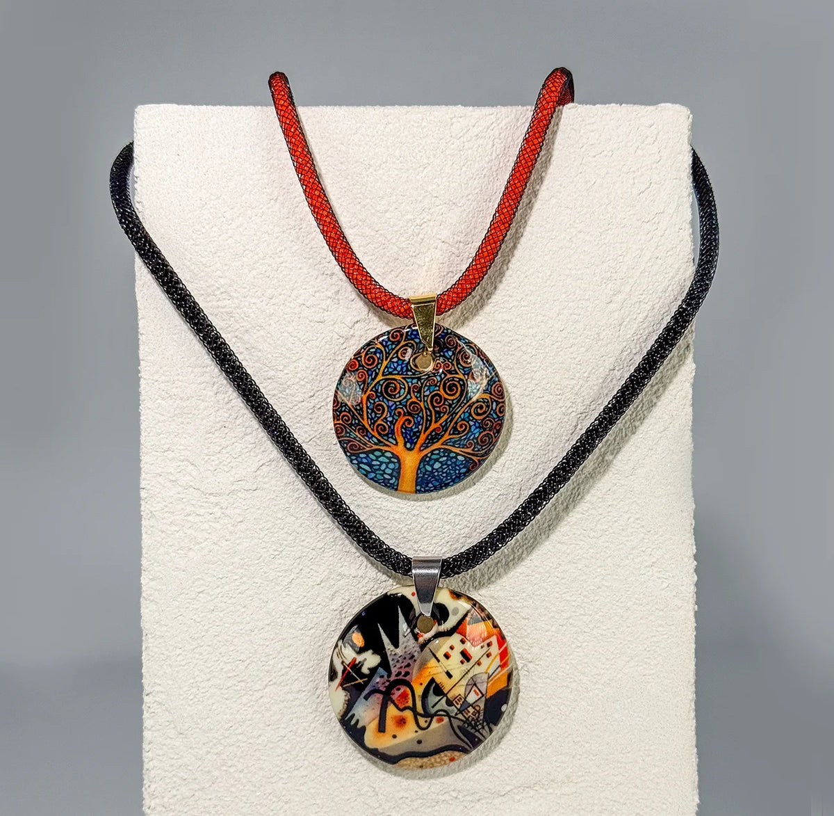 Art Pendant Necklace - Van Gogh, Gustav Klimt, Kandinsky